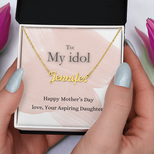 Custom name necklace mothers day. My mom is my idol personalized name necklace from Daughter